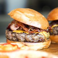 a thick, handmade burger